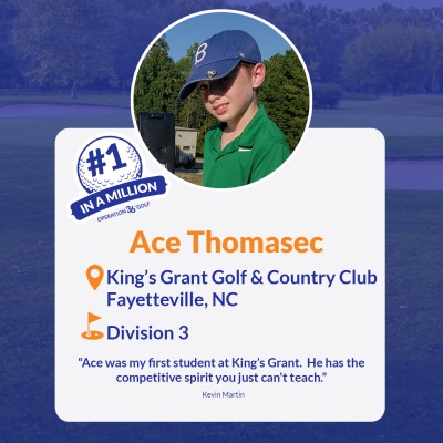 #1inaMillion golfer Ace Thomasec Social Media Post