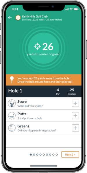 Playing golf on Operation 36 Golf App